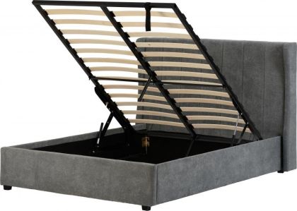 Amelia Plus Fabric Storage Bed- Dark Grey