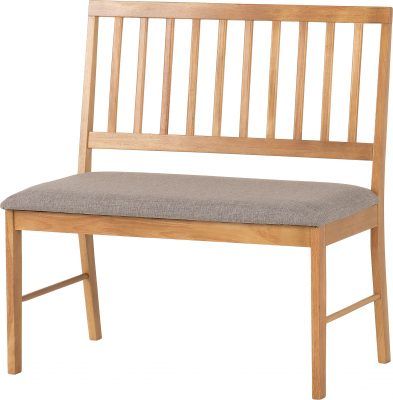 Austin Dining Bench Oak Effect - Grey Fabric