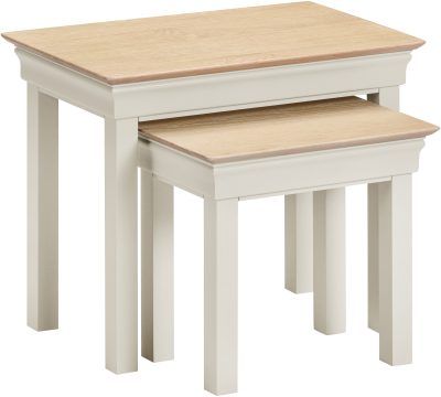 Bordeaux Nest of 2 Tables - Ivory/Oak