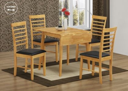 Hanover Square Drop Leaf Dining Set with 4 Chairs - Light Oak