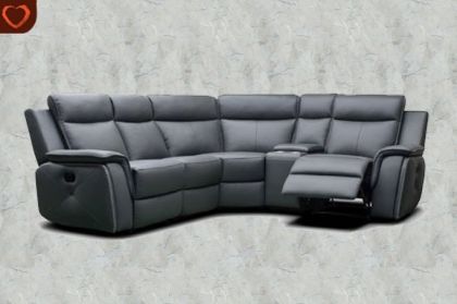 Infiniti Leather Modular Sofa 3 + 1 + 1 - Dark Grey