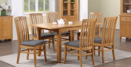 Kilkenny 160cm Extending Dining Set with 6 Chairs - Oak