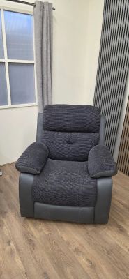 Kingsley Fabric 1 Seater Recliner Sofa - Grey