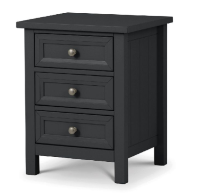 Maine 3 Drawer Bedside - Anthracite