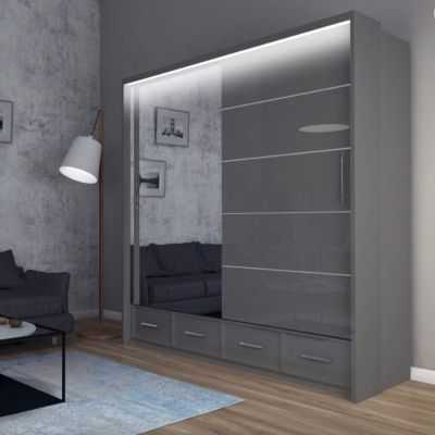 Maja Sliding Wardrobe 2m - Grey