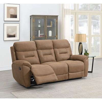 Canterburry Fabric Recliner 3 Seater - Sand
