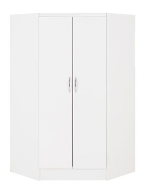 Nevada 2 Door Corner Wardrobe 1.43m - White Gloss