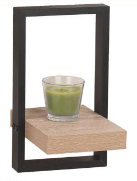 Nova Framed Floating Shelf Kit - Oak Effect and Matte Black Frame