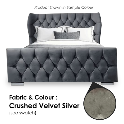 Oxford Wingback Crushed Velvet Silver