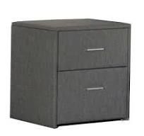 Prada Fabric 2 Drawer Bedside - Grey