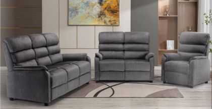 Savoy Fabric 3+1+1 Suite Fixed Back - Grey
