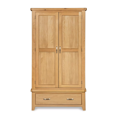 Sligo 2 Door 1 Drawer 1m Wardrobe - Oak