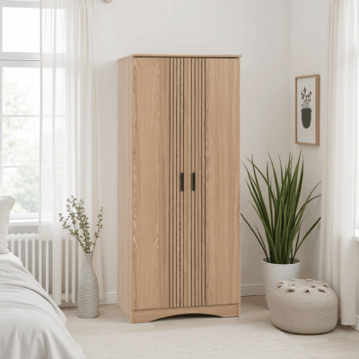 Tessa 2 Door Wardrobe 0.8m - Natural Oak Effect 