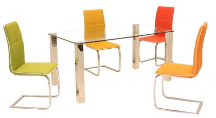 Valita Dining Chair - Yellow/Chrome (Sold in 2s) - 1 pair in stock
