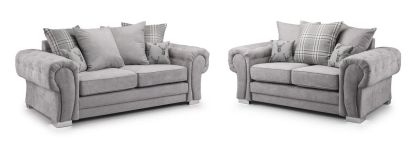 Verona Fabric Suite 3+2 - Light Grey SCATTER BACK