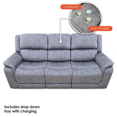 Washington Fabric Recliner Suite 3+2 - Light Grey