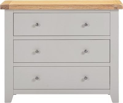 Windsor 3 Drawer Chest – Pebble Grey/Oak