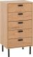 Leon 5 Drawer Narrow Chest - Medium Oak Effect