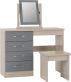 Nevada 4 Drawer Dressing Table SET- Grey Gloss / Light Oak