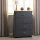 Portland 4 Drawer Chest - Grey/Oak Effect