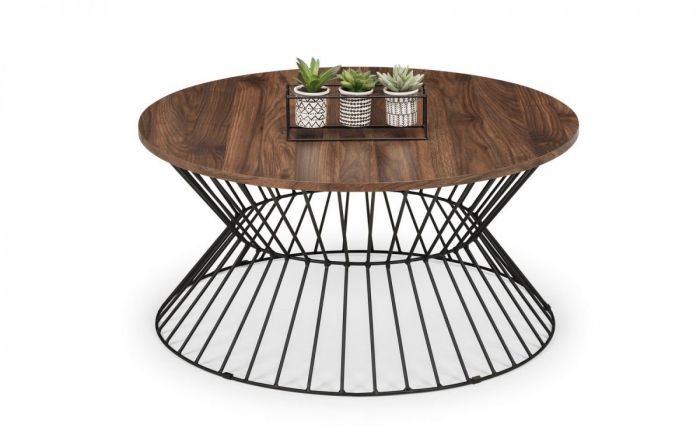 Jersey Round Wire Coffee Table Walnut, Round Wire End Table