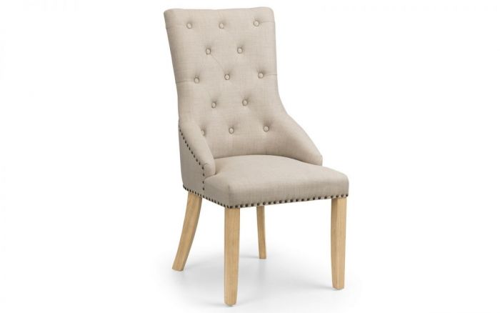 Grey button discount back chair