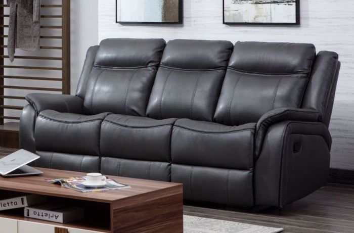 Ohio Leather 3 Seater Recliner Sofa 3rr Black Ohio Leather 3 Seater Recliner Sofa 3rr, Best 3 Seat Recliner Sofa
