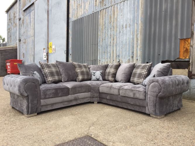 Verona Fabric Corner Sofa 2a2 Silver Grey Verona Fabric Corner Sofa 2a2 Silver, Best Corner Sofas Ireland