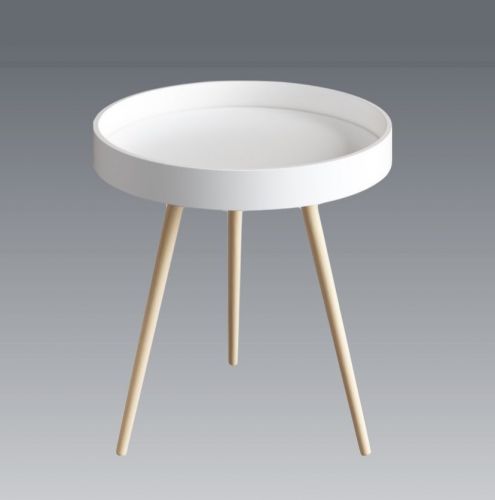 Tray side outlet table white