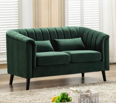 Plush on sale green sofa
