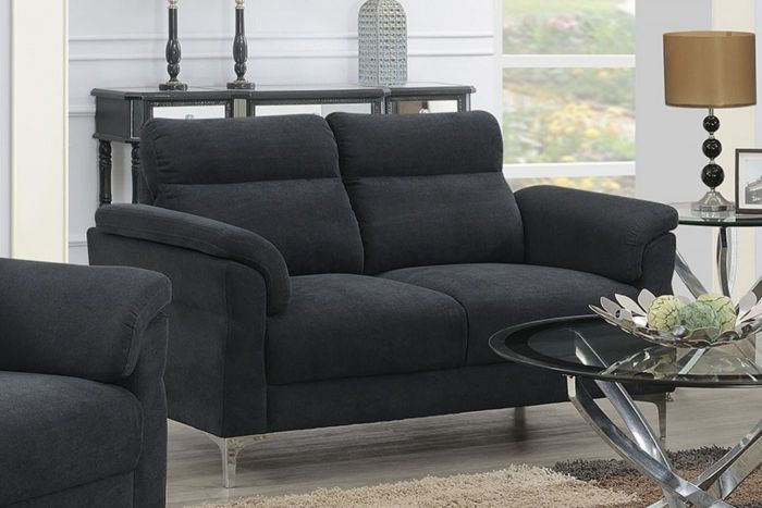 Roxy Fabric 2 Seater Sofa Dark Grey